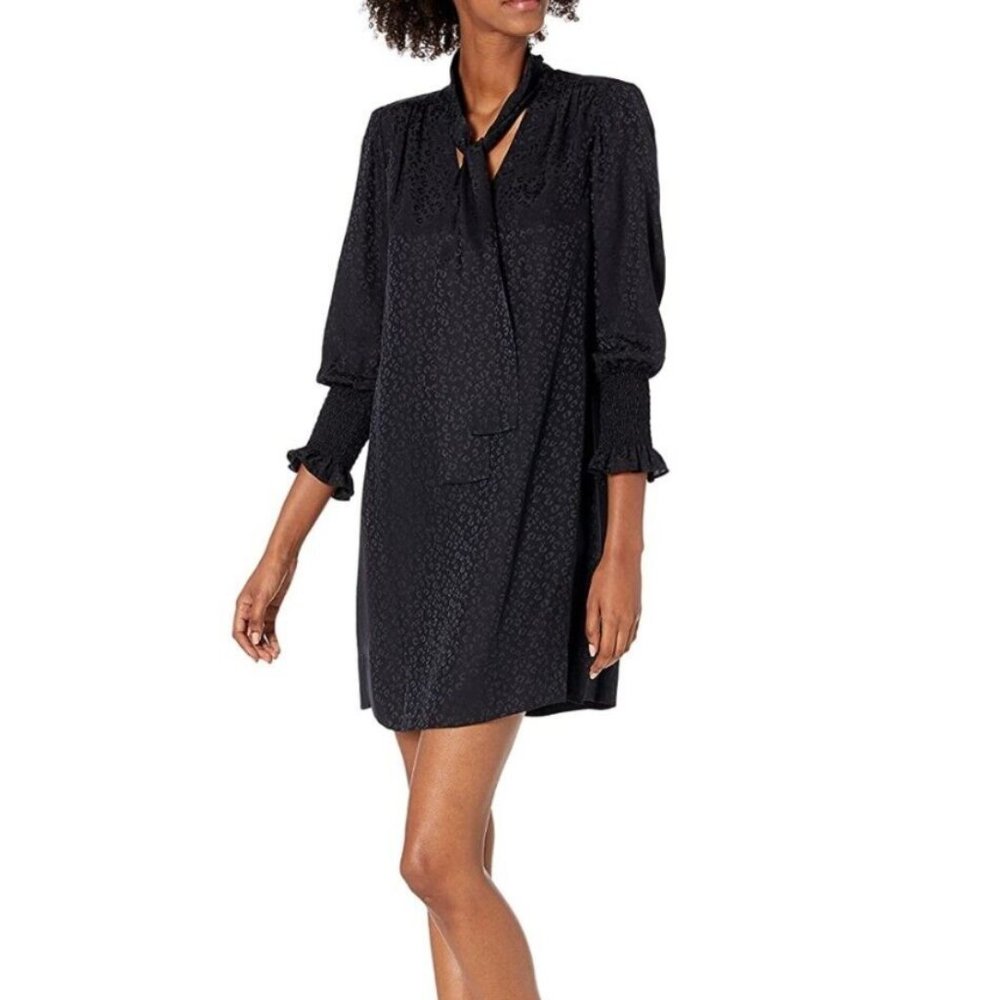 Rebecca Taylor Cheetah Jacquard Dress - Black - Medium